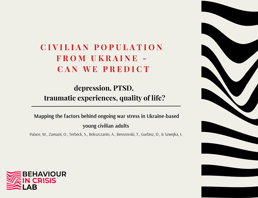 Civilian population from Ukraine - can we predict depression, PTSD, traumatic experiences, quality of life?