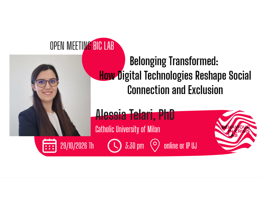 BiC Lab Open Meeting | Belonging Transformed: How Digital Technologies Reshape Social Connection and Exclusion