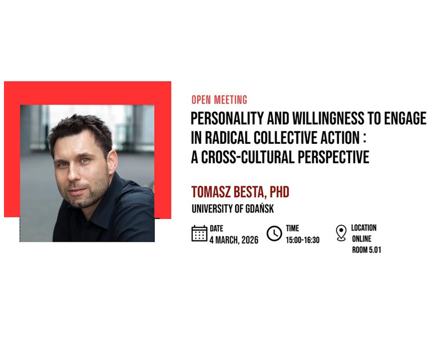Open meeting Behaviour in Crisis Lab
Speaker: Tomasz Besta (PhD)