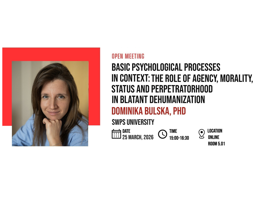 Open meeting Behaviour in Crisis Lab Speaker: Dominika Bulska (PhD)